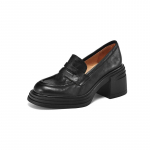 Naiste Kingad Lehma Nahast Retro Paksude Kontsadega Naiste Kingad Briti Stiilis Slip-On Kevad S&uuml;gis &Uuml;mara Nina Kleidi T&ouml;&ouml; Loafers Jalatsid 35 must