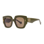 Loewe logo disain ebakorrap&auml;rase kujuga p&auml;ikeseprillid Naiste p&auml;ikeseprillid Pruun Roheline G736SUNX03-4561 Basic Packaging-Eyeglass Pouch or Eyeglass Case