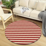 Flanellist tr&uuml;kitud &uuml;mmargune vaip punaste triipudega disainiga kodu sisustuseks pehme p&otilde;randamatt minimalistlikus stiilis kaasaegne interj&ouml;&ouml;r 60CM(23.6inch) white