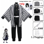 Obanai Iguro Madu Cosplay Anime Demon Slayer Kimetsu No Yaiba Obanai Iguro Cosplay Kimono P&uuml;ksid Top Kisatsutai Vormiriietus Halloweeni Kost&uuml;&uuml;mikomplekt 5XS/110cm
