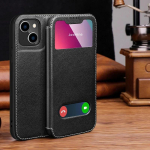 Smart View akna ja ehtsast nahast &uuml;mbris iPhone 16 Pro 17 Pro 15 14 13 12 11 XR XS Max 7 8 Plus SE 3 jaoks, magnetiline klapp-rahakott For iPhone XR must