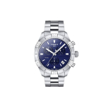 Tissot Pr100 Seeria Kvartsmehhanismiga Moodne Trendikas Spordikell 44 mm Sinise sihverplaadiga Roostevabast terasest korpus Roostevabast terasest k&auml;ev&otilde;ru T101.617.11.041.00 Regular Watch Box