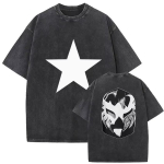 Meeste T-s&auml;rk Mood Rapper Kanye West YE Tuur Retro Pesitud T-s&auml;rgid Unisex Hip Hop Gooti Mood puhas Puuvill Streetwear L black