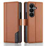 Luksuslik nahast telefoni&uuml;mbris Samsung Galaxy Z Fold 7 6 5 4 3 5G Fold7 2025 jaoks, magnetkinnitusega klapp-raamat, &auml;ri, RFID-rahakoti kate SAMSUNG Z Fold 7 black