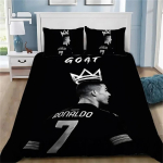 3D tekikate Jalgpall CR7 Voodipesukomplekt Pehme tekikate 1/2 tk padjap&uuml;&uuml;riga Lastele T&auml;iskasvanutele Mikrokiud Tekikate 135x200cm white