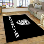 Autos&uuml;mbol P-Porsche 3D-prinditud vaip elutuppa, magamistuppa, kodu kaunistuseks, libisemiskindel p&otilde;randamatt diivani ette, uksematt, kingitus, laste m&auml;ng 80x120cm( 31x47in)