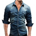 Meeste S&uuml;gis Denim S&auml;rk L&uuml;hikeste Varrukatega Pehme Puuvill Kaks Taskut Kitsas Kerge Elastne Teksad Cowboy S&auml;rk Meeste S&auml;rgid XXXL