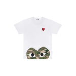 Comme des Gar&ccedil;ons PLAY (NAISTE) COMME des GARCONS PLAY Camouflage Heart T-s&auml;rk 'Valge' Naiste AZ-T243-051-1 L white