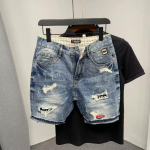 Meeste Kevad-Suvised Mudelid L&uuml;hikesed Suured Suurused &Otilde;huke L&otilde;ige Viis Denim Sirge Auguga P&uuml;ksid 28