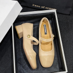 Mary Jane naiste kingad Uued moodsad keskmise kontsaga naiste &uuml;ksikud kingad Pehmed ja mugavad punased balletikingad Zapatos De Mujer 35 khaki