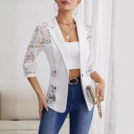 Naiste Bleiser S&uuml;gis Pitsist Patch &Uuml;he n&ouml;&ouml;pauguga Klapiga Detail Y2k Mantel T&ouml;&ouml;kontorisse Naiste Mood Elegantne Igap&auml;evane Jakk S