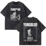 Yungblud IDOLS Maailmatuur Merch Retro Pesitud T-s&auml;rk Unisex Naistele Hip Hop Rock L&uuml;hikeste Varrukatega T-s&auml;rgid &Uuml;lesuuruses T-s&auml;rk S mitmev&auml;rviline