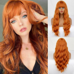 MISS WIG Naiste pikk laineline parukas tukkidega s&uuml;nteetilisest kiust heleblond, igap&auml;evaseks kandmiseks pikk vesilaine parukas must pruun ombre v&auml;rv (as the picture,1B/30HL)