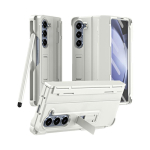 Samsung Z Fold 8 Ultra 7 6 5 4 3 jaoks T&auml;ielik keha Hinge Stand Pliiatsihoidja Armor P&otilde;rutuskindel PC K&otilde;va &uuml;mbris + Eesmine karastatud klaas Opp Bag&For Samsung Galaxy Z Fold 4 valge
