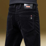 Meeste korduroy vabaajap&uuml;ksid: Pluss Samet, Paksenenud, Luksuslik Triibuline Samet, Veniv Slim Fit, Sirge S&auml;&auml;rega, Pikk S&uuml;giseks ja Talveks 36 (160-180 lbs) black