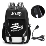 Anime JOJO Jonathan Joestar Golden Experience Seljakott Koolikott USB-pordiga S&uuml;learvuti sahtliga Poistele T&uuml;drukutele Reisikott 12 inches black