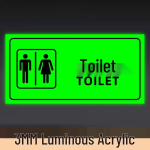 Meeste & Naiste Helendav Tualeti Suunaviit - &Ouml;ine Helendus Vannitoa Indikaator Restroom (Upgraded 3mm Luminous Acrylic) - 20x40cm