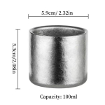Puhas titaan kahekordse seinaga minikohvitass, v&auml;listingimustesse sobivad joogitopsid, h&otilde;behall, kontori teetass, 100 ml, luksusliku tundega kohvitass 100ml gray