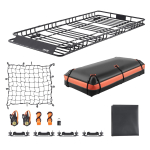 VEVOR Katuseraami Korv, 2120 x 990 x 105 mm, Universaalne Katusekasti Vedaja koos 200 x 100 x 260 mm Lastikoti, V&otilde;rgu, Ratchet-rihmadega 20 x 10 x 26 cm