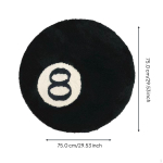 &Uuml;mmargune 8 palli vaip, libisemiskindel tume p&otilde;randakate, magamistoa, elutoa dekoratsioon Must pall 60 Black #8 Ball 75