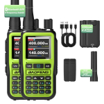 Kahepakend Baofeng UV-5R Mini 5W raadioaparaate | Bluetooth kanalite s&uuml;nkroniseerimine + NOAA tormiteated | Type-C laetav h&auml;daolukordadeks USB Plug