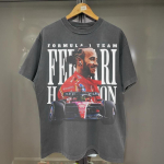 Lewis Hamilton F1 ; Vintage v&otilde;idus&otilde;idugraafikuga T-s&auml;rk; Vormel 1 stiilis unisex T-s&auml;rk XL gray