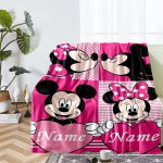 Kohandatud nimega Mickey Minnie teemaline tr&uuml;kitud tekk - T&auml;iuslik diivanile, voodisse, reisimiseks ja &otilde;ues kasutamiseks | Masinpestav, hubane ja vastupidav. 130cmx150cm