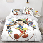3D Prinditud Pinocchio Tekikott Padjap&uuml;&uuml;r Pinocchio Voodipesukomplekt T&auml;iskasvanu Poiss T&uuml;druk Magamistoa Kaunistus Lapsed &Uuml;heinimesevoodi Kaheinimesevoodi 135cmx200cm