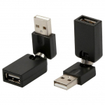 360o p&ouml;&ouml;ratav reguleeritava nurgaga USB 2.0 isane-emane adapteri kaabli muundur must