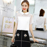 SURWENYUE &scaron;ifoonist pluus mood l&uuml;hikeste varrukatega Suvine tpps &otilde;&otilde;nes Pitss&auml;rk Sifonki naiste riided M valge