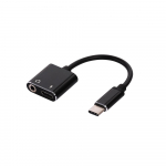 C-t&uuml;&uuml;pi kuni 3,5 mm pistikupesaga k&otilde;rvaklappide laadimiskaabel USB C-heli lisakaabel heli must