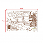 Isekleepuv DIY eemaldatav suur PVC-purjekas elutuba veekindel kunstimaastiku seinakleebis 1pc