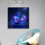 5D isetehtud teemantmaal, t&auml;is&uuml;mmargune puur, ristpistes Buddha ja vaala kividest tikand 30x30CM