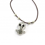 Les Tr&eacute;sors De Lily [J7226] - Bracelet cr&eacute;ateur 'T&ecirc;te de Mort' marron pruun
