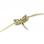 Les Tr&eacute;sors De Lily [M0647] - Bracelet Plaqu&eacute; or 'Libellule' blanc dor&eacute; kuld