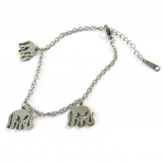 Les Tr&eacute;sors De Lily [N8882] - Bracelet acier 'Elephant' gris h&otilde;be