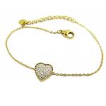 Les Tr&eacute;sors De Lily [P7967] &ndash; disainitud terasest k&auml;ev&otilde;ru 'Love' valgest kullast - 10x9 mm valge