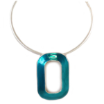 Dolce Vita [Q7622] - Collier Cr&eacute;ateur 'Nora' turquoise argent&eacute; - 82x55 mm t&uuml;rkiissinine