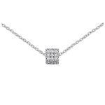 Altesse [Q8896] - h&otilde;bedane kaelakee  Sissi  valge h&otilde;bedaga kaetud roodiumiga (kubikujuline) - 5x5 mm valge