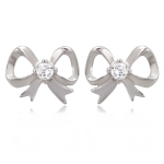 Les Tr&eacute;sors De Lily [R0703] - h&otilde;bedased k&otilde;rvar&otilde;ngad  Romantic Knot  h&otilde;bevalged (roodiumiga kaetud) - 10x8 mm valge