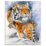 5D DIY Teemantmaal Tiger Full Round Animals Teemanttikandid 20X30CM