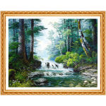 3D loodusteemanttikandid t&auml;ispuuritud teemantmaaling Waterfall Forest 5d iseteemantmaaling 20X30CM