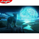 DINGPU 5D Teemantmaal, T&auml;ispuurimine, &uuml;mmargune teemanttikandid, maastik kodukaunistus Teemantkunst 20X30CM