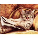 5D Teemantv&auml;rvimisprillid Kasside teemanttikandid Ristpistes Kodukaunistus K&auml;sitsi valmistatud kingitused Round 20x30cm