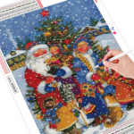 T&auml;isruudu puurv&auml;rv briljantidega j&otilde;ululumememm 5d DIY teemantmaal tikand Talvine kodukaunistuse kingitus Full Round (20X30CM)