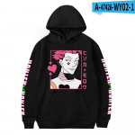 Hunter x Hunter Hoodies Meeste Hisoka dressipluus dressid T&auml;navar&otilde;ivad Anime Hoodie Vabaaja riided Hunter x Hunter kapuutsiga topsid XXXXL must