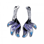 Loominguline stiil Pikad kaunid lillekujulised k&otilde;rvar&otilde;ngad lilla epoksiid k&auml;sitsi valmistatud emailiga naiste k&otilde;rvar&otilde;ngad naiste ehted