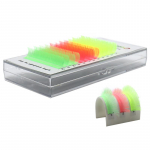 Segav&auml;rvi muutev, helendav, kollase-roosa-rohelise v&auml;rvi &uuml;hepoogitud kunstripsmed 8-15mm,c/d,0,07mm loomulik, kerge ja pikendatud, silmameik 0.07mm--C--8mm