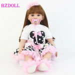 BZDOLL 60 cm originaal silikoonist Reborn Baby Doll m&auml;nguasjad Vin&uuml;&uuml;lprintsess v&auml;ikelaps Alive Bebe t&uuml;druk Bonecas lastele s&uuml;nnip&auml;evakingitus 60cm Doll, Brown eyes
