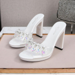 Naine Naine Suvine Korea versioon Catwalk Model Kingad Seksikad mustad veekindlad platvormid k&otilde;rge kontsaga sandaalid 9053 seeria 11 cm konts 2 cm platvorm LFD 34 valge